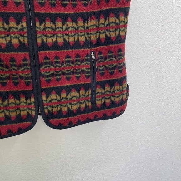 Montanaco Fleece Full Zip Lodge Cabin Ski Winter Vest w Pockets Women size Large - Picture 3 of 7